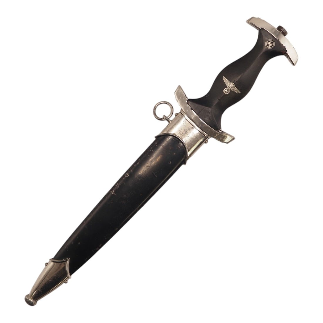 German WW2 THE Textbook Example Model 1933 SS Dienstdolch Officer Dress Dagger by RZM -SS 807/36 RZM: This outstanding German WWII Model 1933 SS Schutzstaffel Dienstdolch officer dress dagger is a textbook example marked SS 807/36 RZM, indicating production under the authority of the Reichszeugmeister