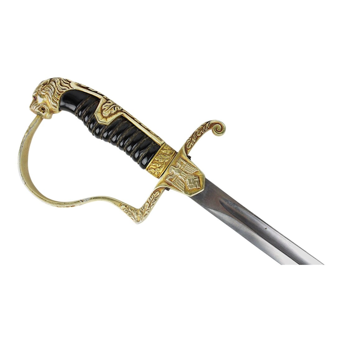German WW2 Panther Head Army Heer Sword with RARE Tropical Afika Korps Eagle! Beautiful private (1 of 11)