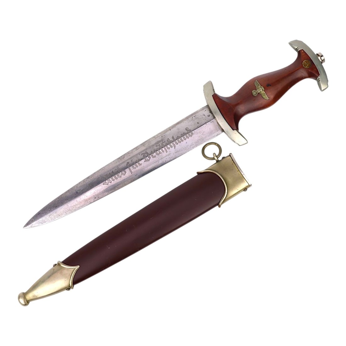 Rare German WW2 SA Dagger by Wilhelm Kober & Co. Suhl with Early Scabbard (1 of 8)