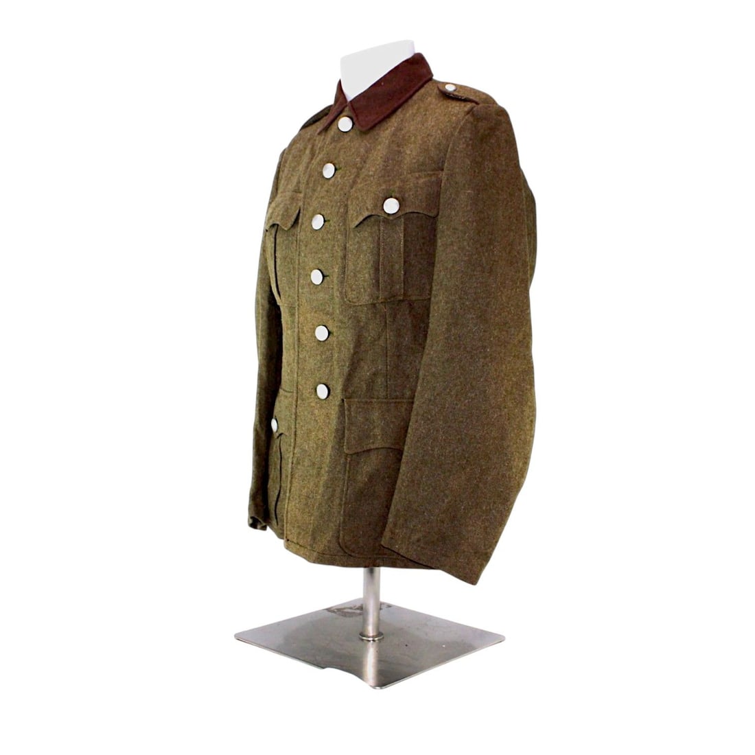 German WW2 Reichsarbeitsdienst (RAD) Service Tunic, Exceptional with Brown Collar & Pebbled Buttons (1 of 6)