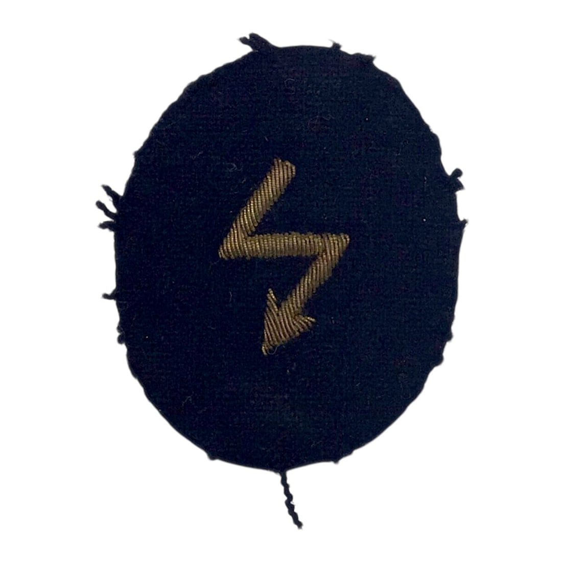 German WW2 Kriegsmarine or SS Radio Telegraphist Officer Cuff Patch: This German WWII radio telegraphist officer cuff patch is identified as possibly Kriegsmarine or SS related and represents a specialist trade or duty insignia connected to communications service. The 