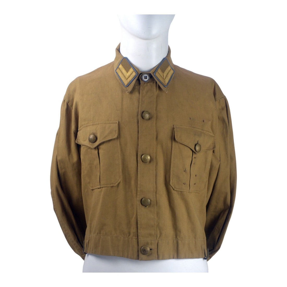 German WW2 NSDAP Ortsgruppe Blockleiter Brown Shirt Tunic, RZM Labeled: This exceptionally well-preserved German WWII NSDAP Ortsgruppe Blockleiter brown shirt tunic, or Braunhemd, is a rare political leader service shirt complete with its original early-style insignia. Co