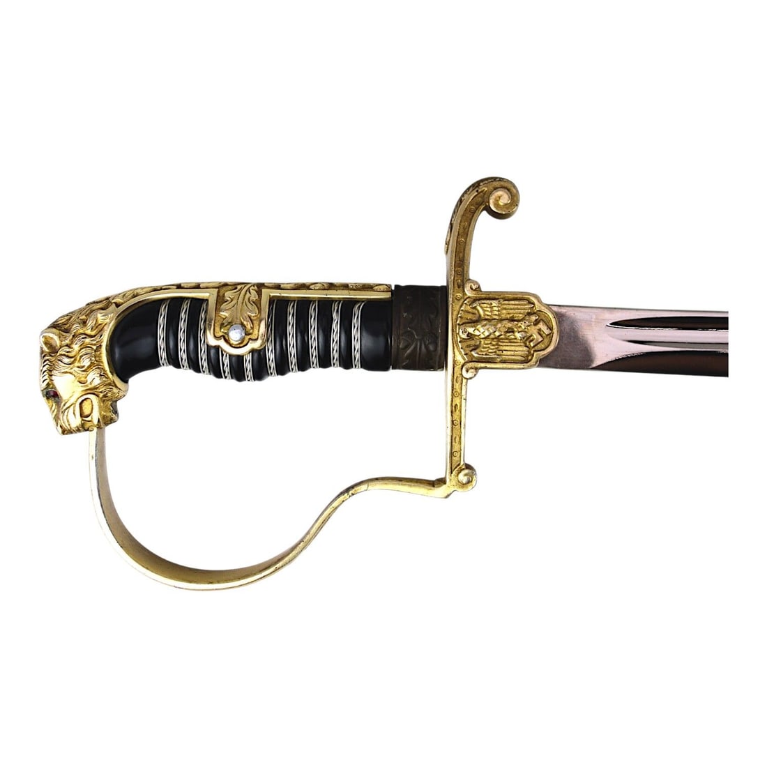 Eickhorn German WW2 Heer Panther Head Officer Sword with “PK?? Langet Initials (1 of 11)