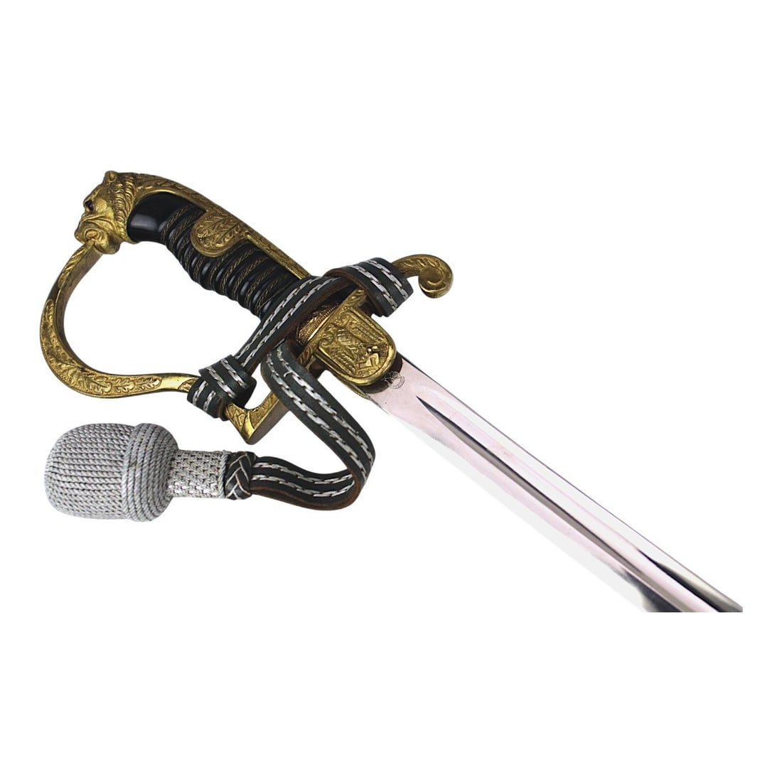 Rare German WW2 WKC Heer Private Purchase Panther Head Sword, Eagle Langet, Scabbard & Portepee (1 of 14)