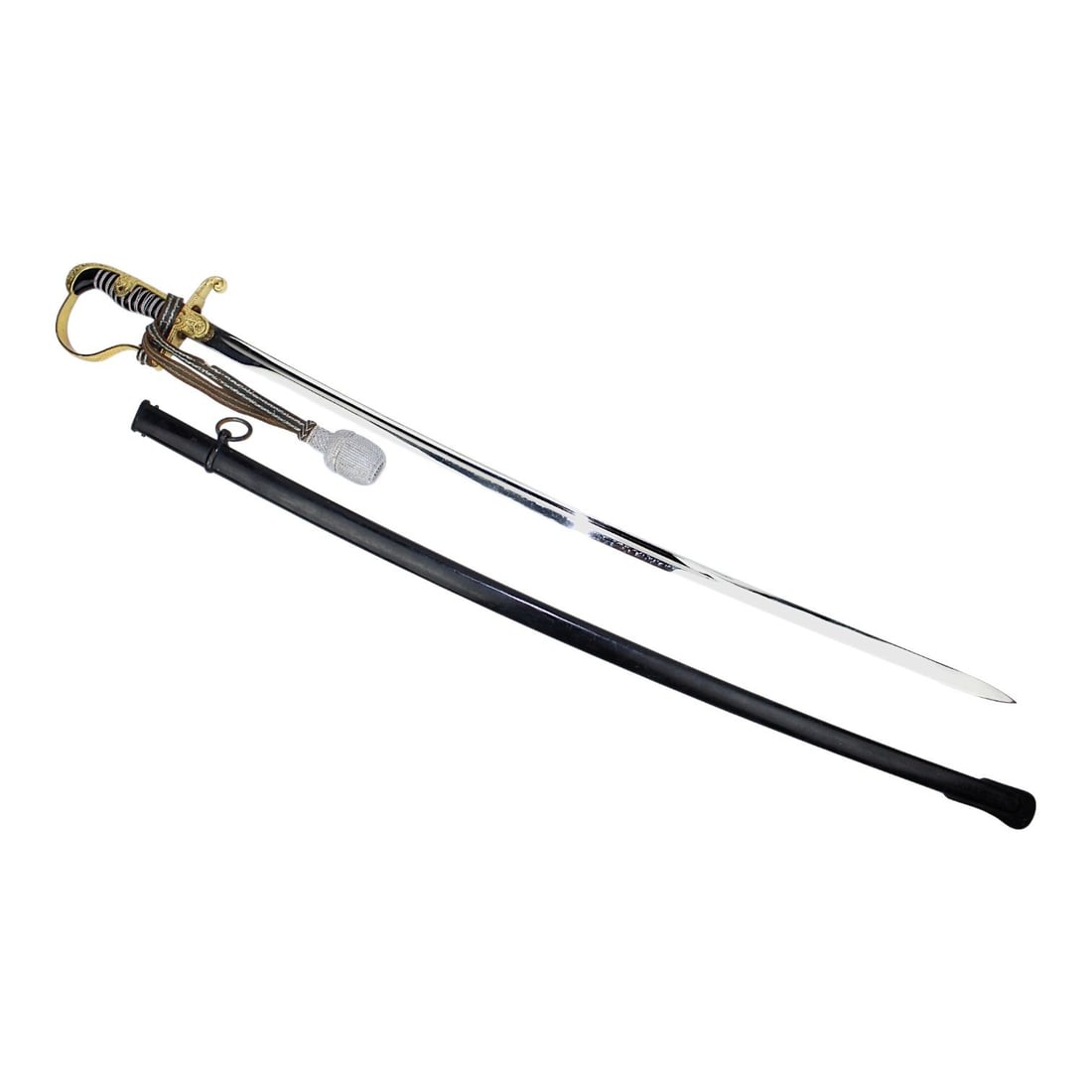 Beautiful German WW2 Puma No. 3 Heer Dove Head Officer Sword with Portepee: This beautiful German WWII Heer dove head officer’s sword by Puma is a scarce and highly attractive private purchase dress sword, complete with its sheath and officer portepee. The blade is marked �