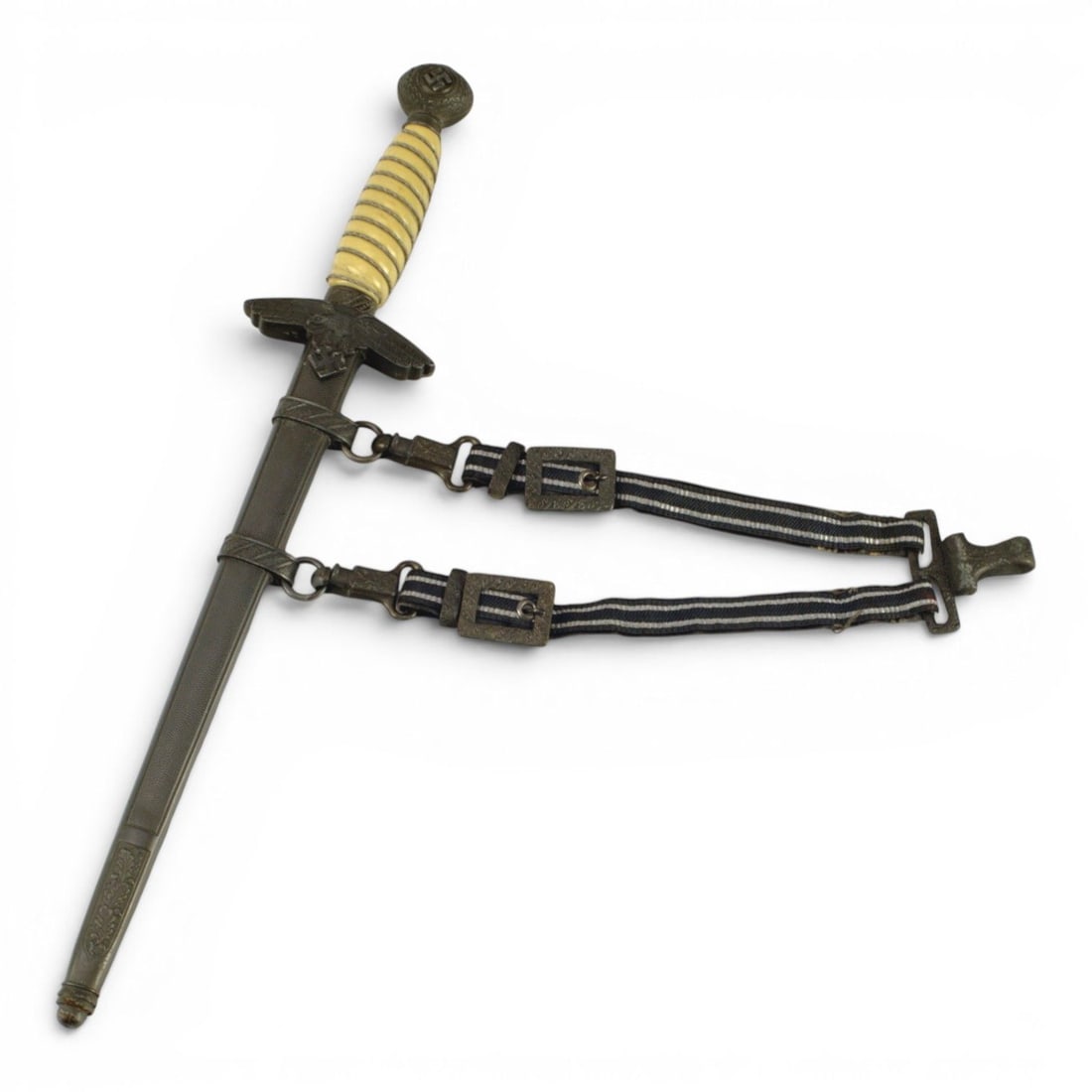 German WW2 2nd Model Luftwaffe Officer Dagger with Hangers, Near Mint (1 of 10)