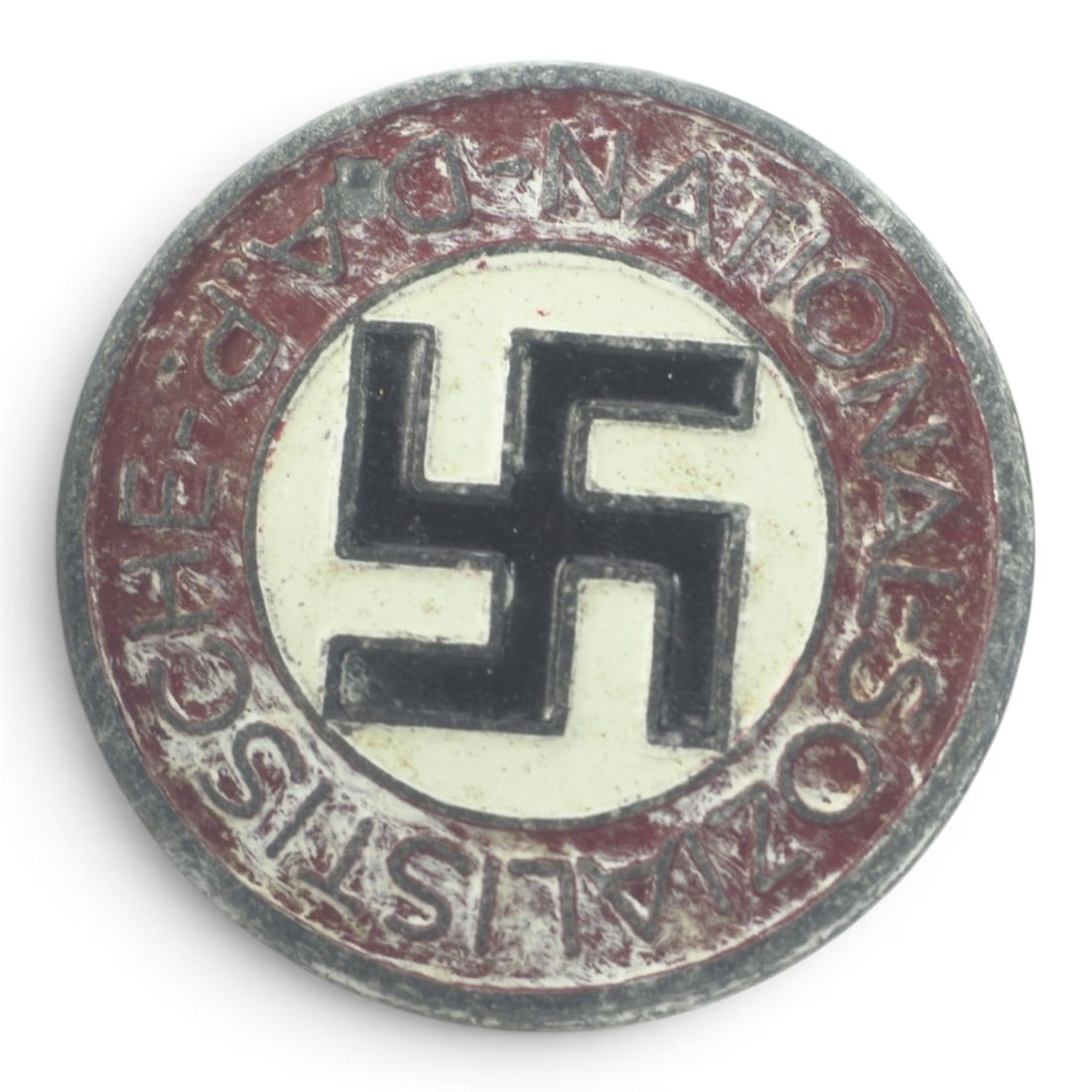 German WWII NSDAP Party Pin M1/146 RZM, Anton Schenkels Nachfolger, Estate Provenance: This German World War II NSDAP Party Pin is an original Third Reich political membership badge marked M1/146 and RZM on the reverse. The maker code M1/146 corresponds to A