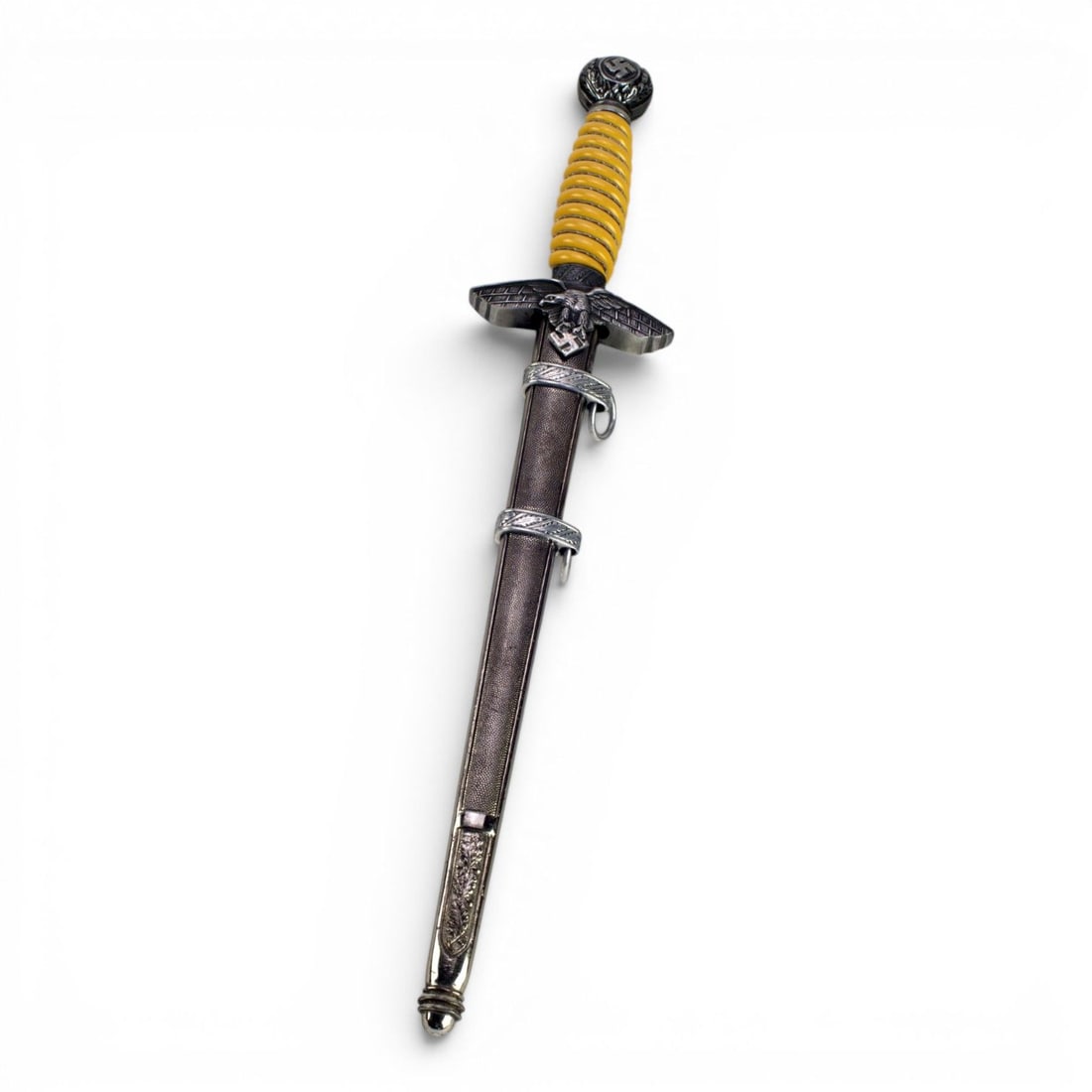 Beautiful German WWII 2nd Model Luftwaffe Officer's Dagger w/ Silvered Fittings by SMF Solingen (1 of 9)