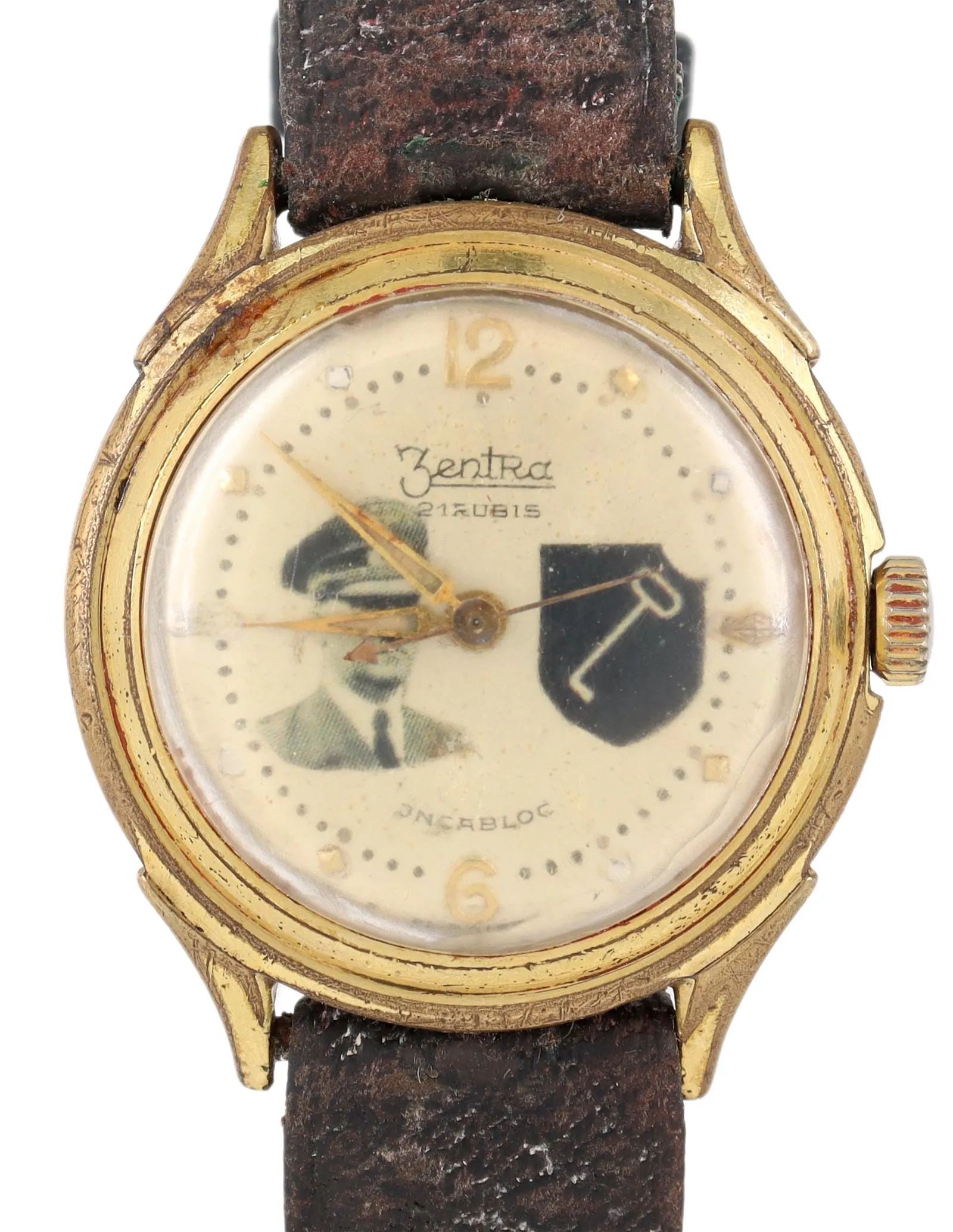 German WWII-Era Zentra Wristwatch with Adolf Hitler Portrait & Leibstandarte SS Adolf Hitler (1 of 4)