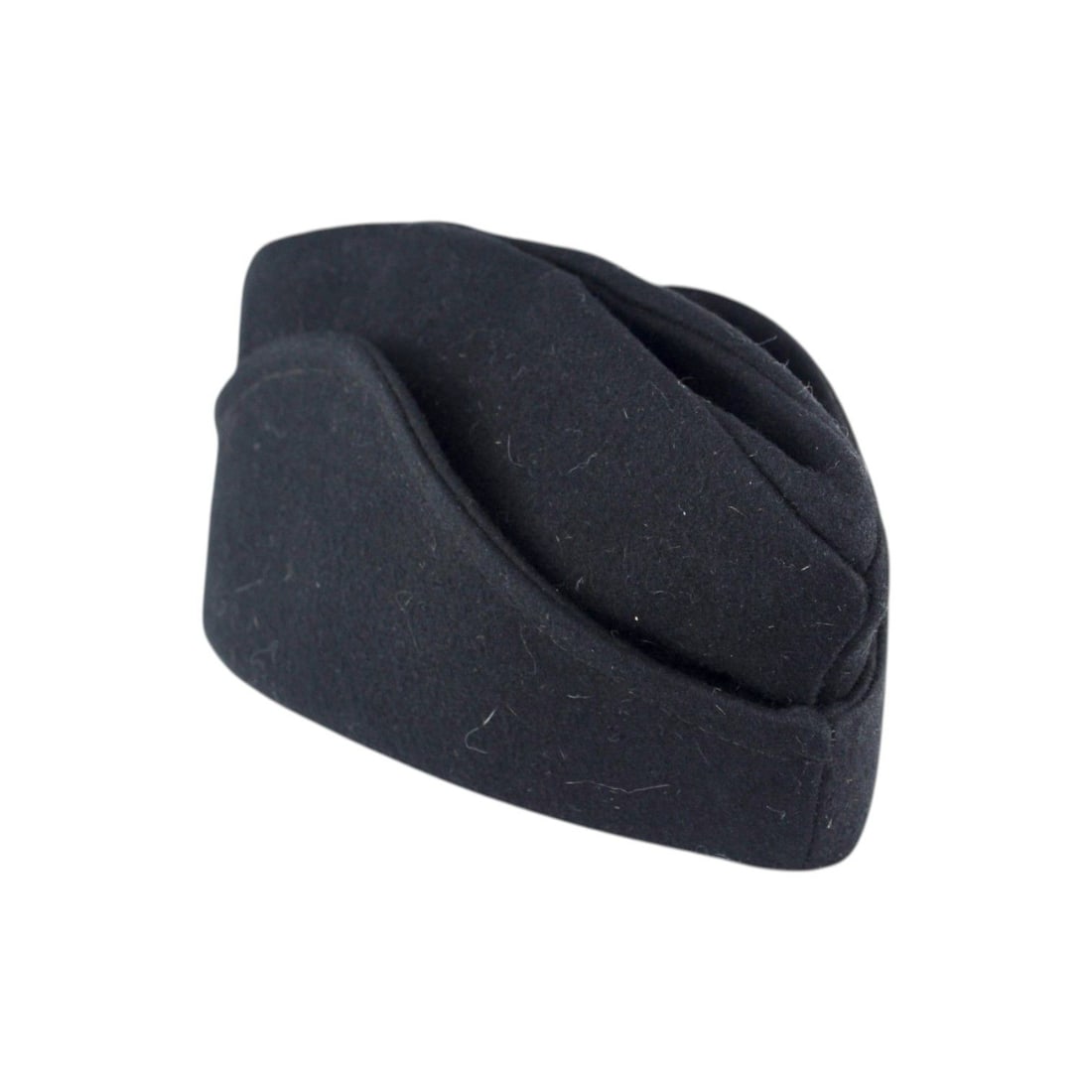 German WW2 Black Overseas Side Cap with RZM Interior Label, Possible SS, No Exterior Insignia: This fascinating German World War II black overseas side cap, or Schiffchen, is an exceptionally clean and well-preserved example with a highly interesting RZM interior cloth label. The cap is con