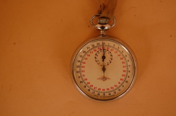 Vintage racetrack stopwatch: Vintage racetrack stopwatch used by Walter Grey while training and exercising his race horses at the old Archie Patton racetrack. This track was on the ground now occupied ty Burger Center Athletic fi