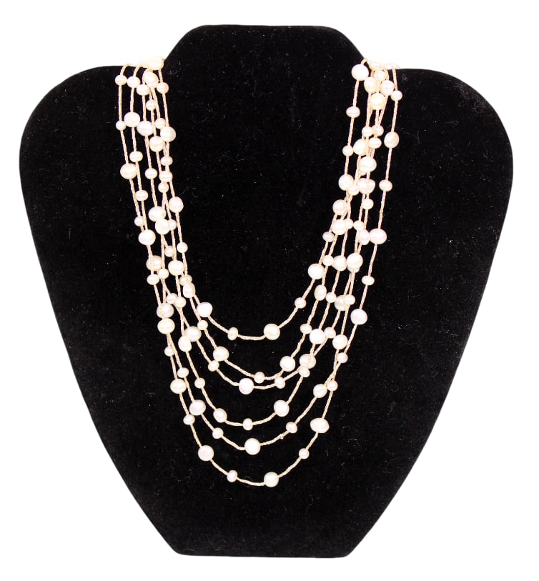 Multi-Strand Pearl Necklace with 14 Karat Gold Fittings (1 of 7)