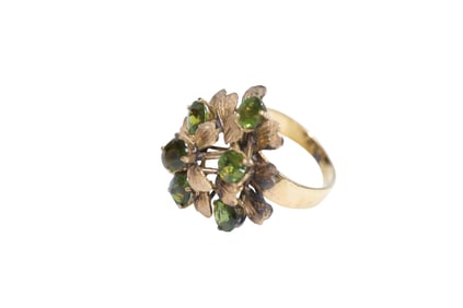 10K Gold and Green Gemstone Ring Size 5.5 (7.7g TW)