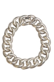 Sterling Silver Taxco Chunky Loop Choker Necklace (155.1g)