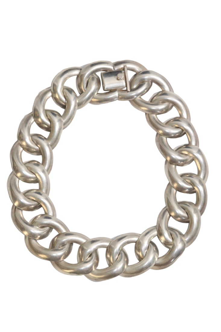 Sterling Silver Taxco Chunky Loop Choker Necklace (155.1g): Sterling Silver Taxco Chunky Loop Choker Necklace (155.1g)