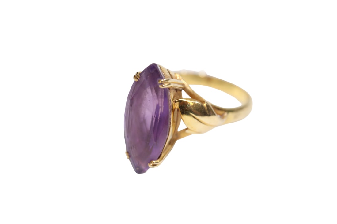 14K Gold Purple Gemstone Ring Size 7 (5.3g TW) (1 of 11)