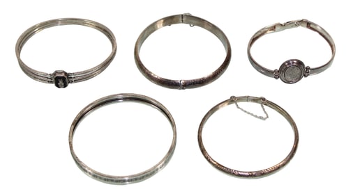 5 Sterling Silver Bangle Bracelets