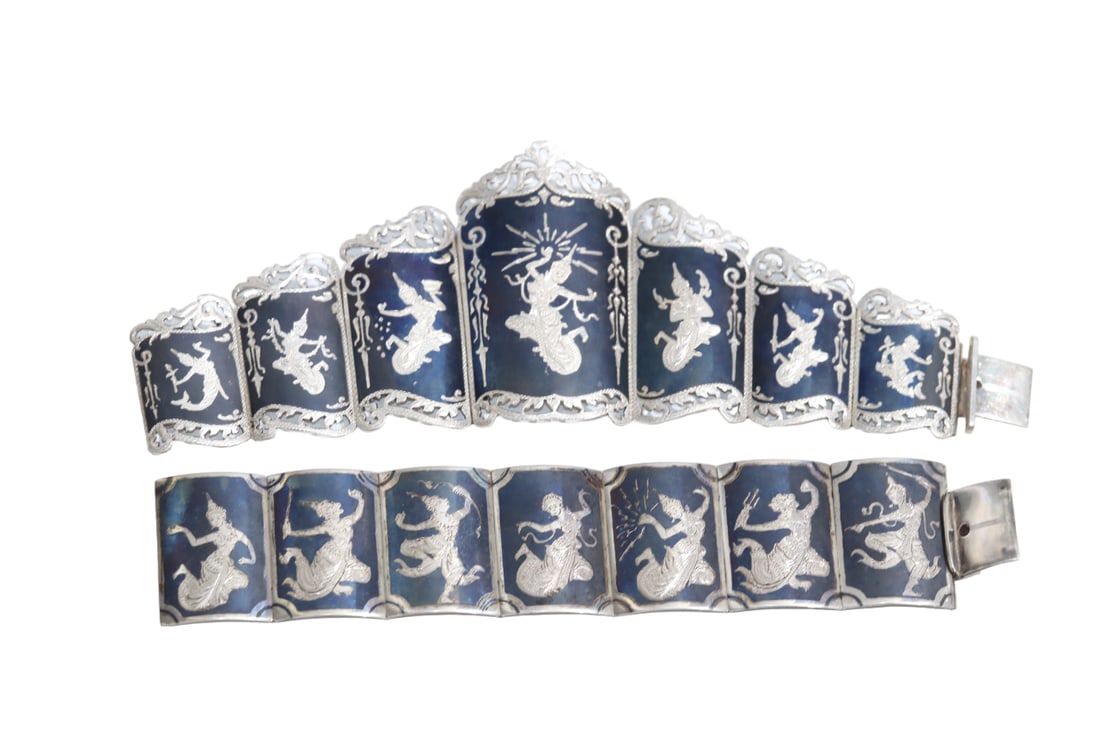 Siam Sterling Silver Black Enamel Bracelets (1 of 11)