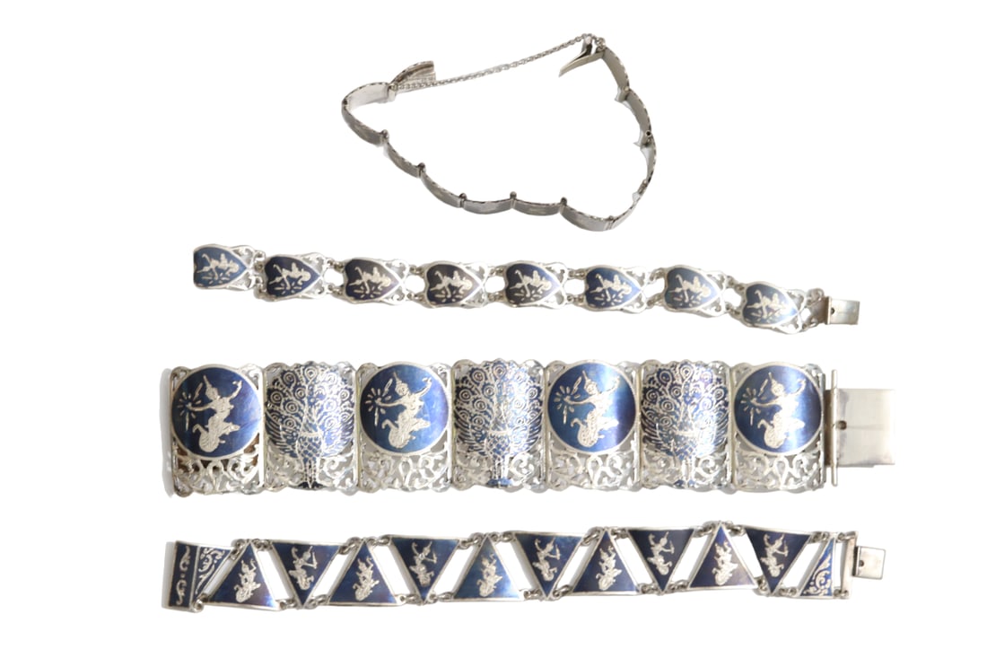 Siam Sterling Silver Black Enamel Bracelets (1 of 18)