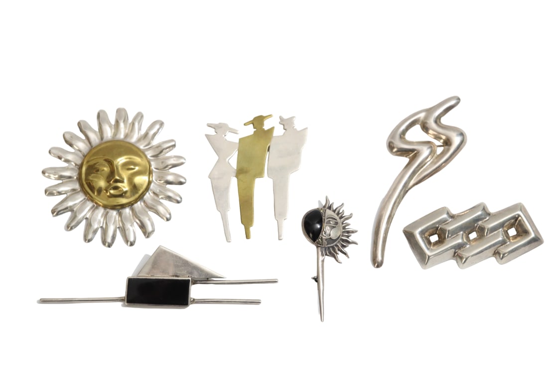 Vintage Mexico Sterling Silver Brooches/ Pins Including Taxco (1 of 17)