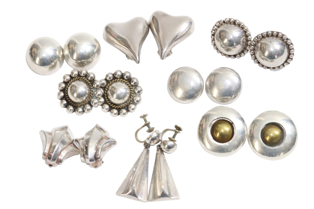 Sterling Silver Earrings Including Zina, Orobase, SU Thai, JNN Mexico, Taxco, Etc: Sterling Silver Earrings Including Zina, Orobase, SU Thai, JNN Mexico, Taxco, Etc