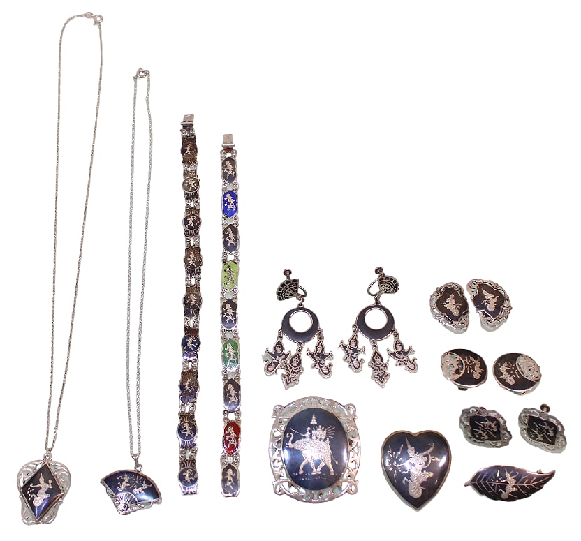 Siam Sterling Silver with Enamel Necklaces, Bracelets, Earrings & Brooches (1 of 20)