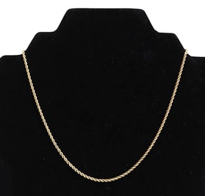14K Gold Twisted Rope Chain Necklace (8.5g)