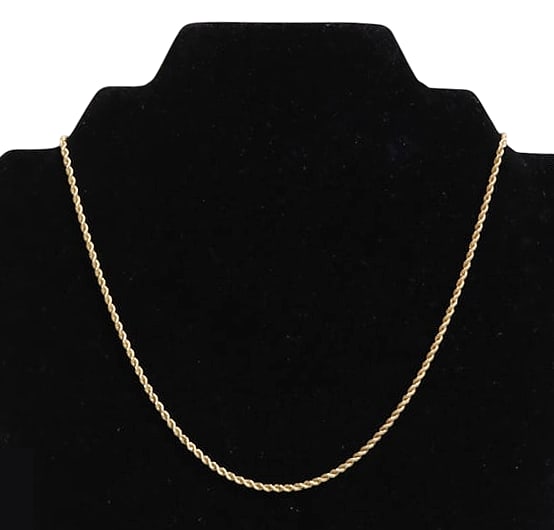 14K Gold Twisted Rope Chain Necklace (8.5g) (1 of 8)