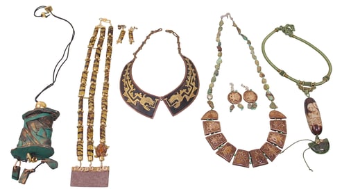 5 Artisan Made Necklaces & 2 Pairs of Earrings