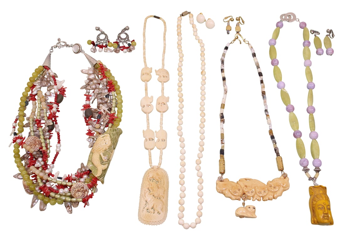 Artisan Made Asian Themed Necklaces & Earrings, Some with Sterling Clasps (1 of 20)