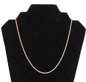 14 Karat Gold Twisted Rope Chain Necklace - 4.6 Grams
