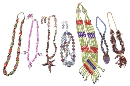 7 Statement Necklaces incl. Beaded Turkish Tribal Style