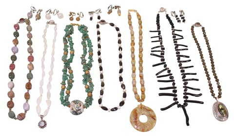 7 Pretty Necklaces with Sterling Silver Clasps & Pendants