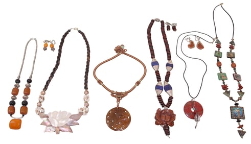Asian & Tribal Style Inspired Necklaces & Earrings, Some with Silver Fittings