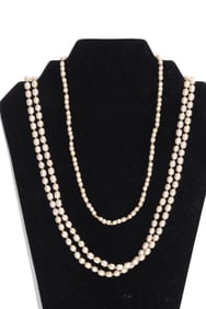 Signed Miriam Haskell Pearl Style Beaded Necklaces