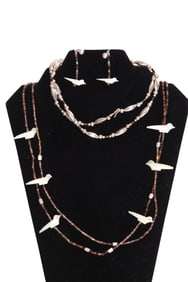 Fetish Necklace and Matching Earrings + Beaded Necklace