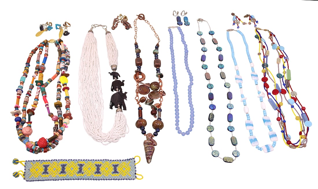 Artisan Made Statement Necklaces & Beaded Bracelet (1 of 20)