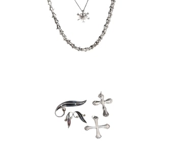 Sterling Silver Necklaces, Pendants, Brooch and Earrings Including Towle, Gorham, Delfino, Etc