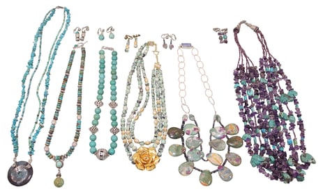 Artisan Made Statement Necklaces with Stone & Turqoise Beads