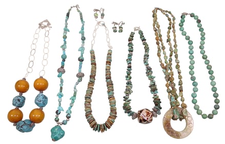 Stone & Turqoise Bead Necklaces