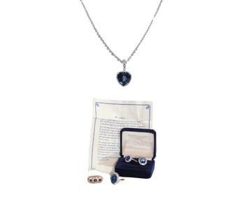 Princess Di Style Rings Including Gerrards Reproduction with COA + Sterling Stauer Necklace
