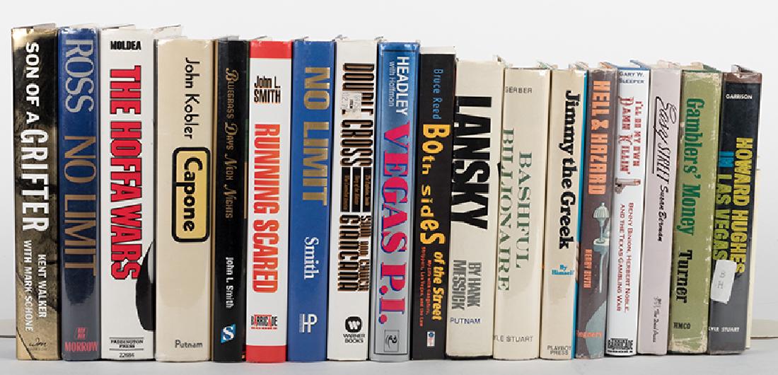 Lot of 47 Books on Mobsters, Criminals and Gamblers.: Lot of 47 Books on Mobsters, Criminals and Gamblers. 1960s – 2000s. Including Playboy’s Illustrated History of Organized Crime by Richard Hammer, Little Man: Meyer Lansky and the Gangster Life by 