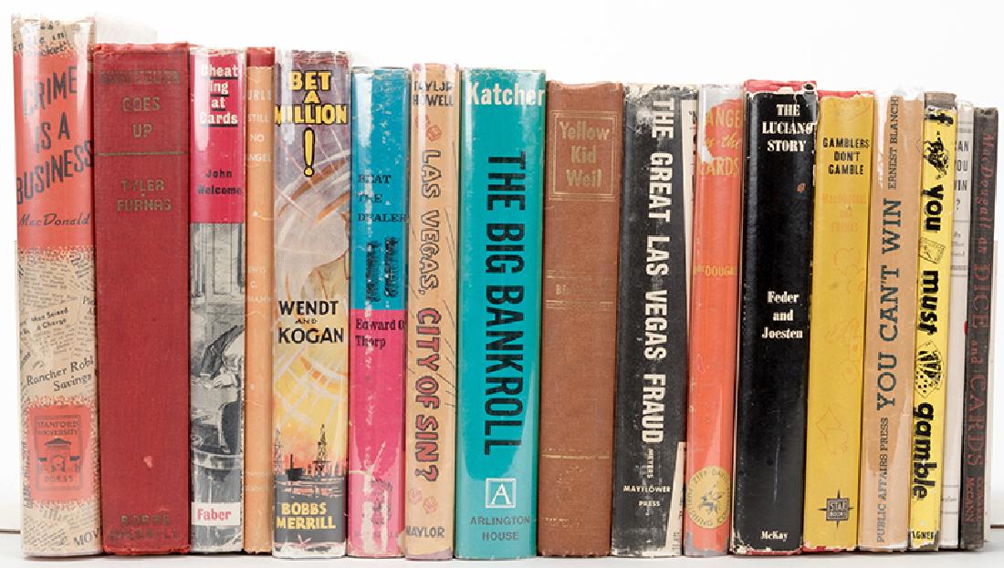 Lot of 16 Vintage Books on Gambling.: Lot of 16 Vintage Books on Gambling. Including Can You Win? (1947) by Elliot Friend, If You Must Gamble (1946; dust jacket torn), Whatever Goes Up (1934; stains on book cloth and endpaper, flyleaf tor