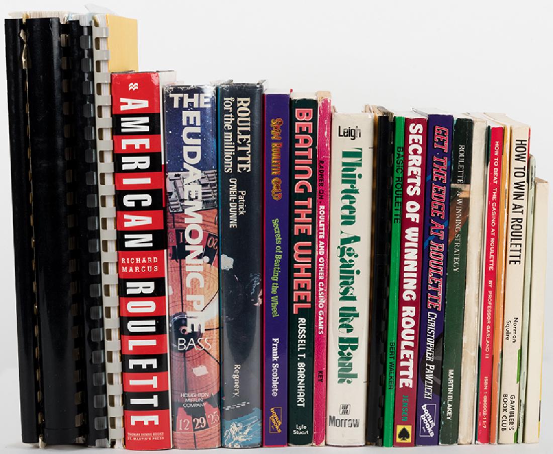 Lot of 22 Books and Guides on Roulette.: Lot of 22 Books and Guides on Roulette. Including Thirteen Against the Bank (1976) by Norman Leigh, The Eudaemonic Pie (1985) by Thomas A. Bass, Beating the Wheel (1990) by Russell T. Barnhart, The Bi