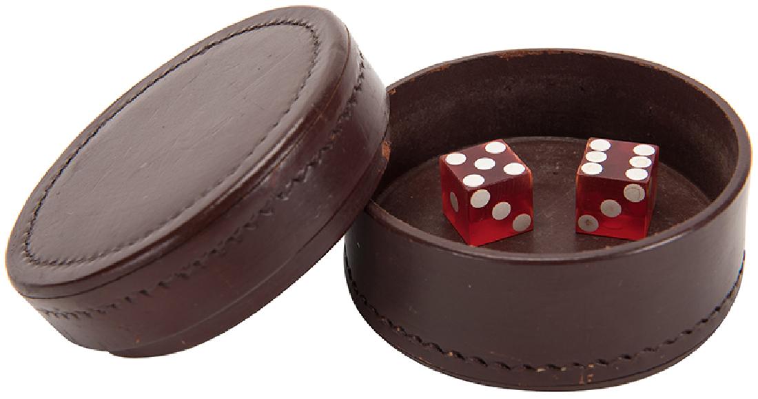 Mason & Co. Leather Chinese Dice Box with Dice. (1 of 2)