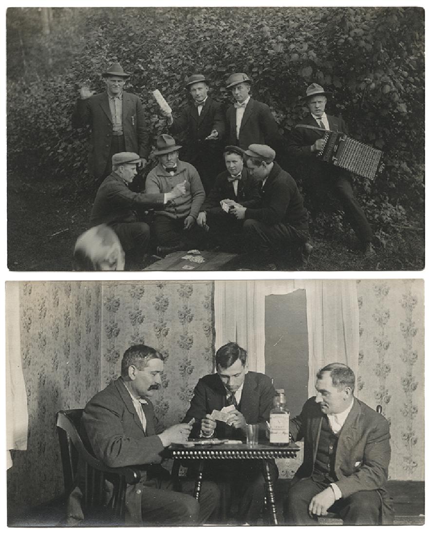 Lot of 13 Vintage Gambling Postcards, Including RPPCs. (1 of 2)