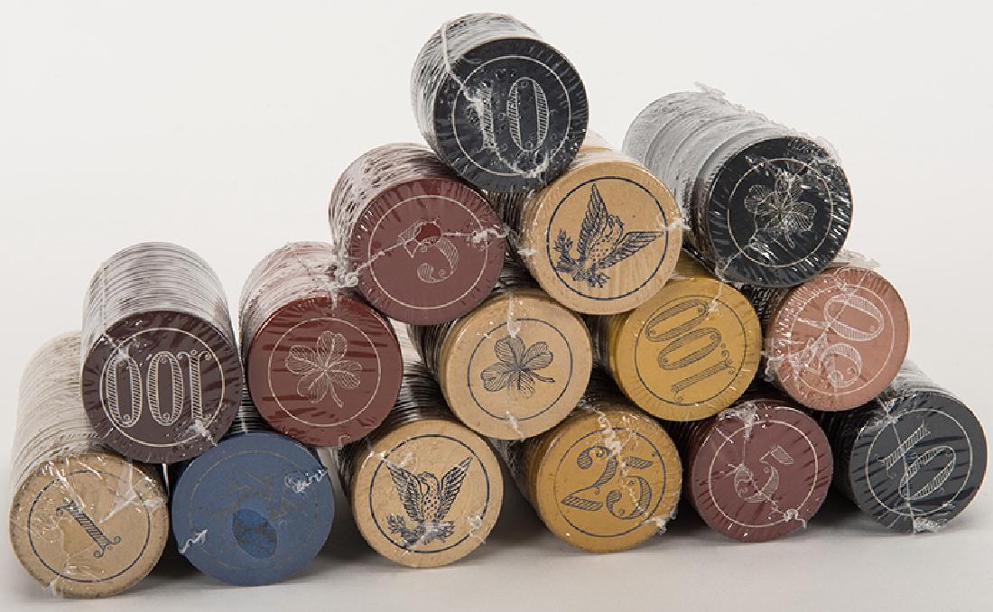 Lot of Over 400 Antique Clay Poker Chips. (1 of 1)