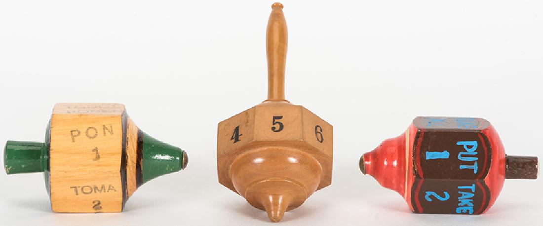 Three Large Wood Put & Take Tops. (1 of 1)