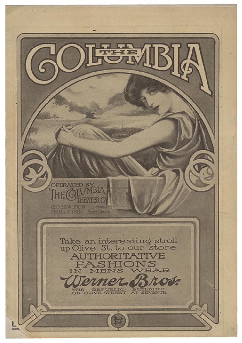 Columbia Theater Program. Houdini, Harry (Ehrich (1 of 2)