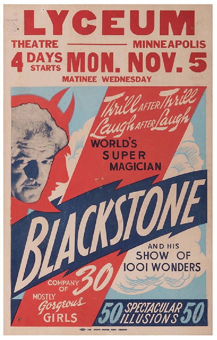 Blackstone, Harry (Sr. and Jr.). Two Window Cards. (1 of 2)